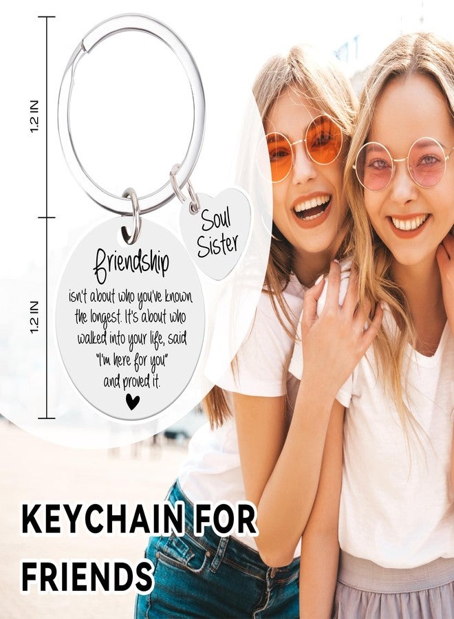 Teeglow Best Friend Birthday Sister Bestie Gifts for Women Friendship Keychain, Best Friend Friendship BFF Bestie Soul Sister Birthday Graduation Christmas Gifts for Her - Image 2
